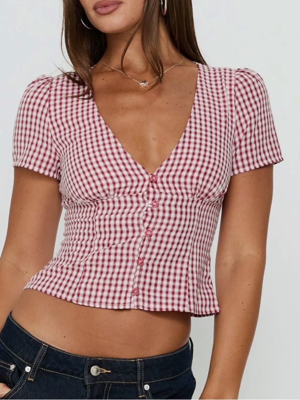 Princess Polly “Isolada top red gingham”